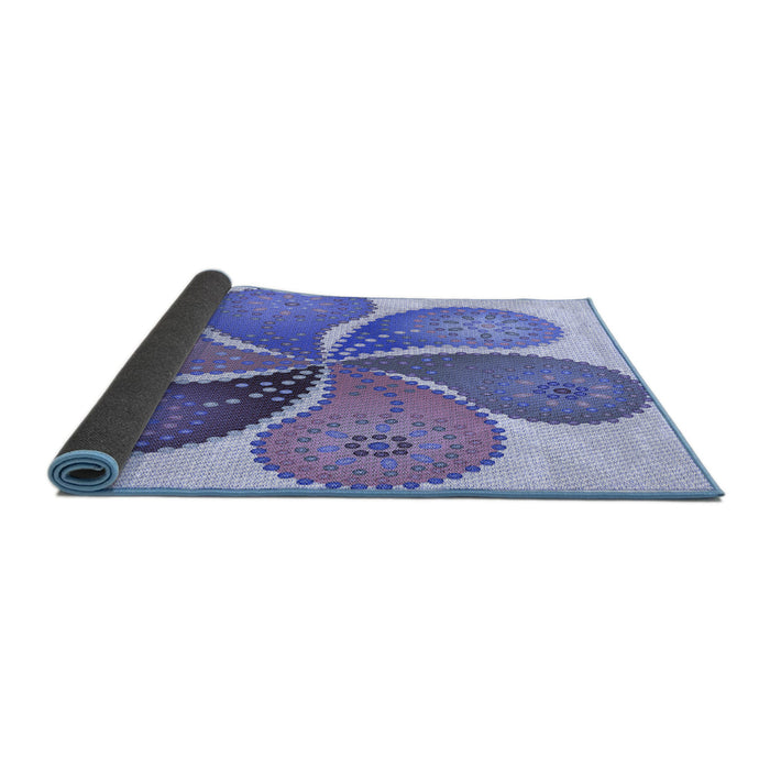 Thickness of Patterned Blue Rug, pat1308blu