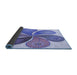 Thickness of Patterned Blue Rug, pat1308blu