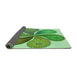 Thickness of Patterned Dark Lime Green Rug, pat1308grn