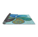 Thickness of Patterned Sea Green Rug, pat1308lblu