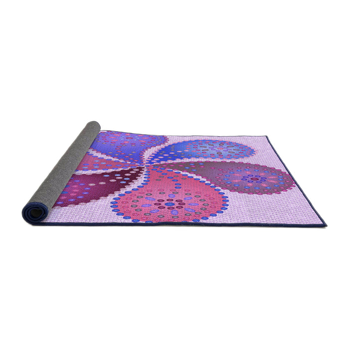 Thickness of Patterned Orchid Purple Rug, pat1308pur