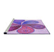 Sideview of Machine Washable Transitional Orchid Purple Rug, wshpat1308pur