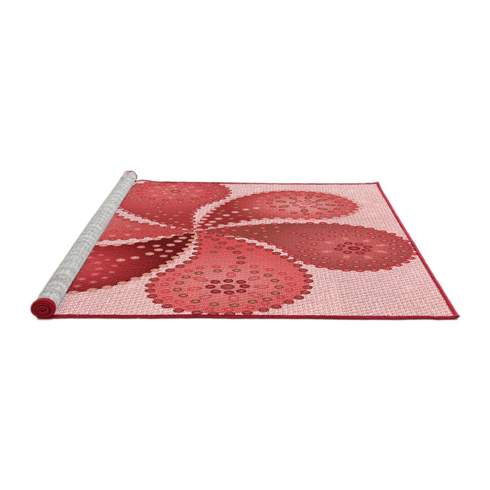 Sideview of Machine Washable Transitional Pastel Pink Rug, wshpat1308rd