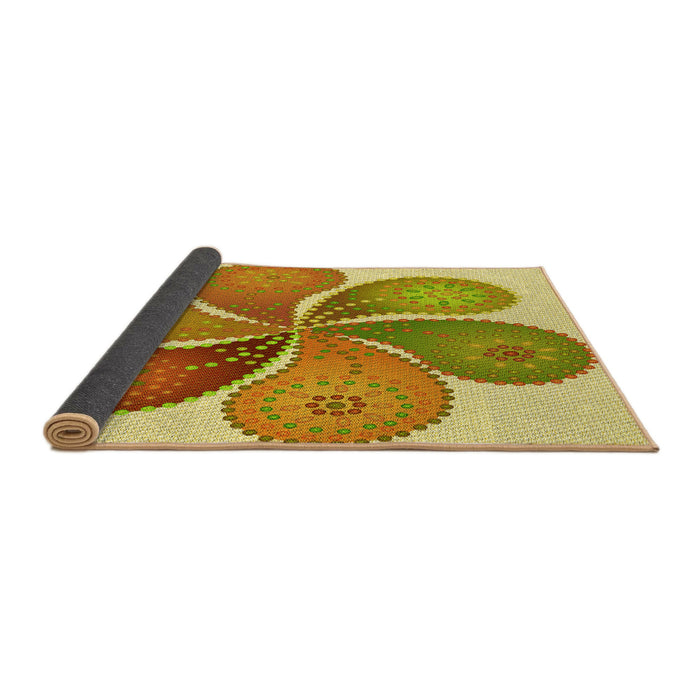 Thickness of Patterned Bold Yellow Rug, pat1308yw