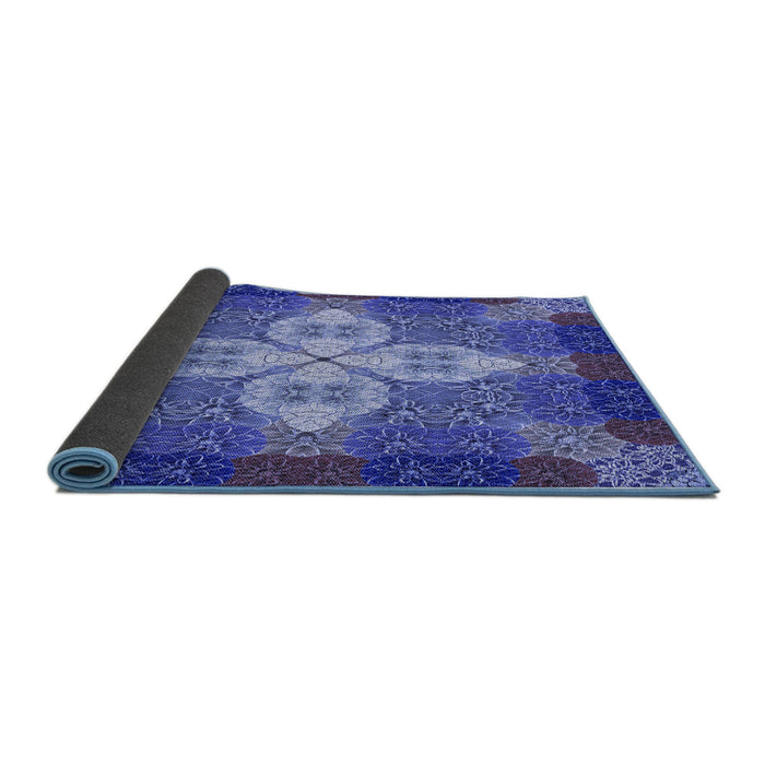 Thickness of Patterned Sky Blue Rug, pat1309blu
