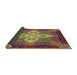 Thickness of Patterned Brown Red Rug, pat1309brn