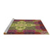 Sideview of Machine Washable Transitional Brown Red Rug, wshpat1309brn