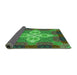 Thickness of Patterned Army Green Rug, pat1309grn