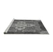 Sideview of Machine Washable Transitional Dark Gray Rug, wshpat1309gry