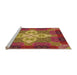 Sideview of Machine Washable Transitional Orange Gold Rug, wshpat1309org