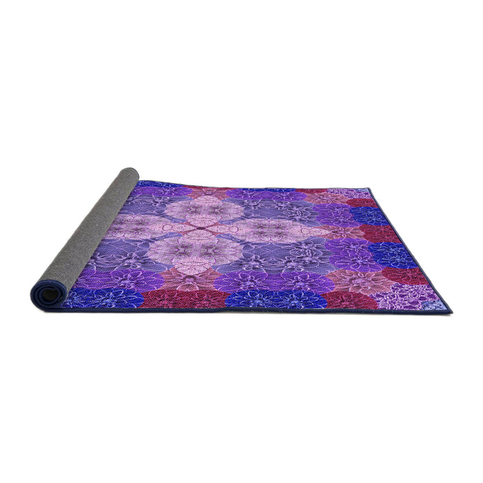 Thickness of Patterned Purple Rug, pat1309pur