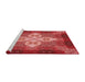 Sideview of Machine Washable Transitional Red Rug, wshpat1309rd