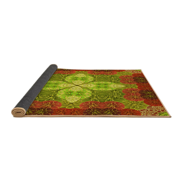 Thickness of Patterned Green Rug, pat1309yw