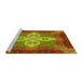 Sideview of Machine Washable Transitional Green Rug, wshpat1309yw