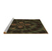 Sideview of Machine Washable Transitional Midnight Gray Rug, wshpat131brn