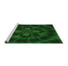 Sideview of Machine Washable Transitional Green Rug, wshpat131grn