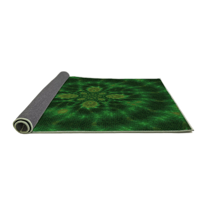 Thickness of Patterned Green Rug, pat131grn