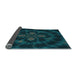 Thickness of Patterned Dark Cyan Green Rug, pat131lblu