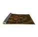 Thickness of Patterned Dark Bronze Brown Rug, pat131org