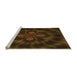 Sideview of Machine Washable Transitional Dark Bronze Brown Rug, wshpat131org