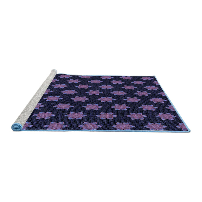Sideview of Machine Washable Transitional Deep Periwinkle Purple Rug, wshpat1310blu