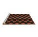 Sideview of Machine Washable Transitional Night Red Rug, wshpat1310brn