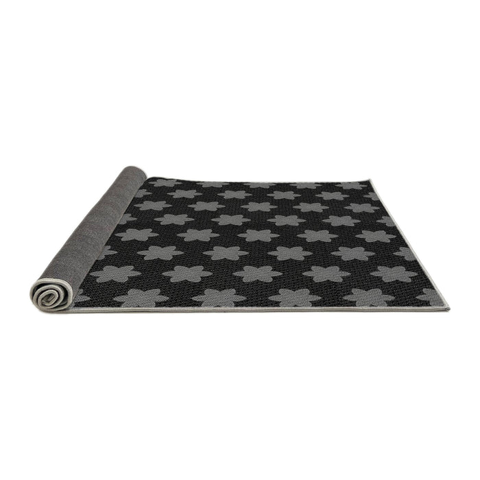 Thickness of Patterned Black Rug, pat1310gry