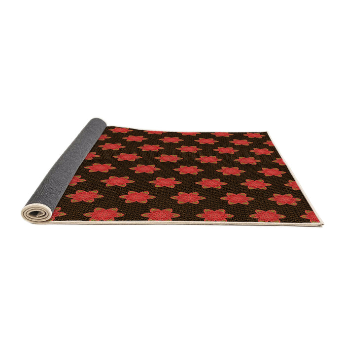 Thickness of Patterned Red Brown Rug, pat1310org