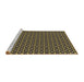 Sideview of Machine Washable Transitional Metallic Gold Rug, wshpat1311brn