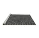 Sideview of Machine Washable Transitional Midnight Gray Rug, wshpat1311gry