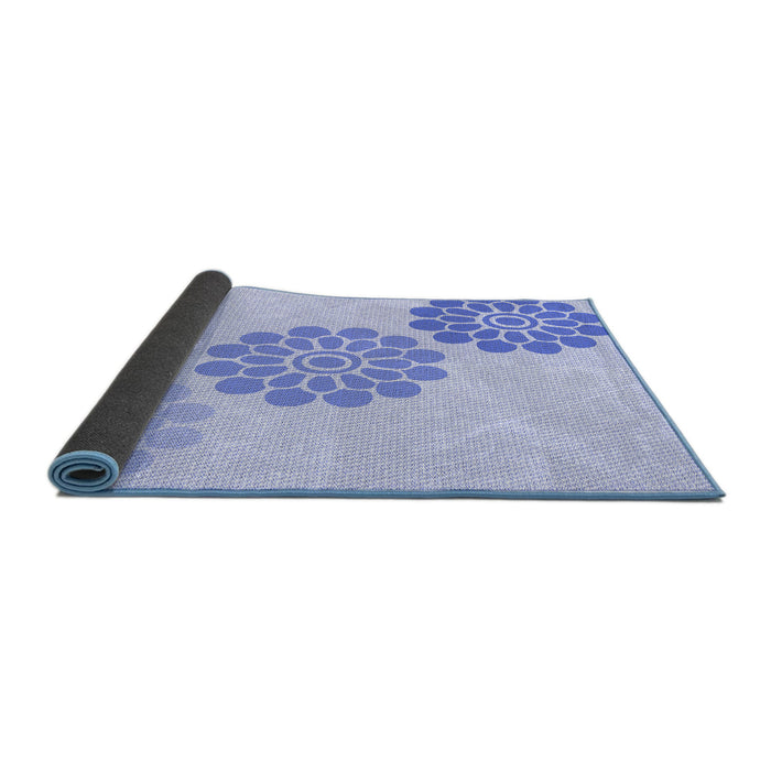 Thickness of Patterned Lavender Blue Rug, pat1313blu
