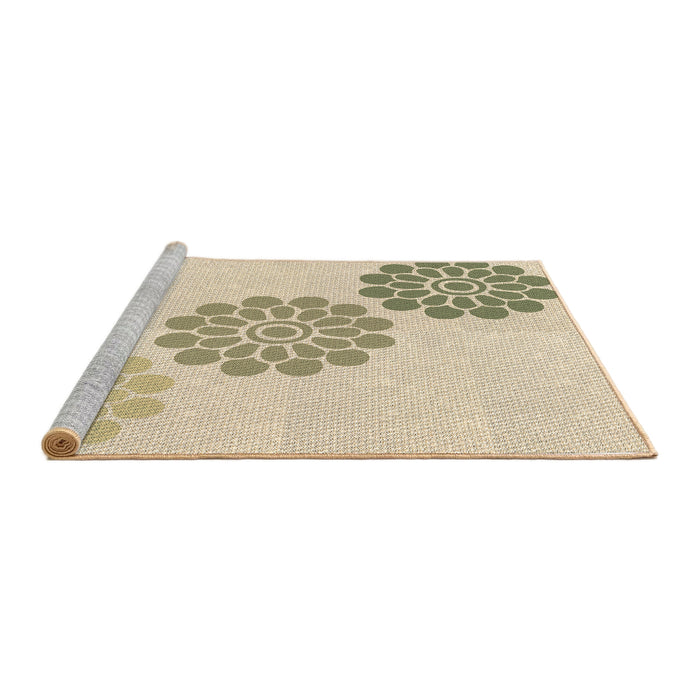 Sideview of Machine Washable Transitional Vanilla Gold Rug, wshpat1313brn