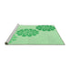 Sideview of Machine Washable Transitional Green Rug, wshpat1313grn