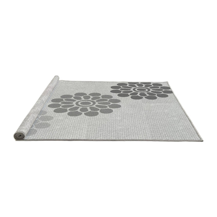 Sideview of Machine Washable Transitional Platinum Gray Rug, wshpat1313gry