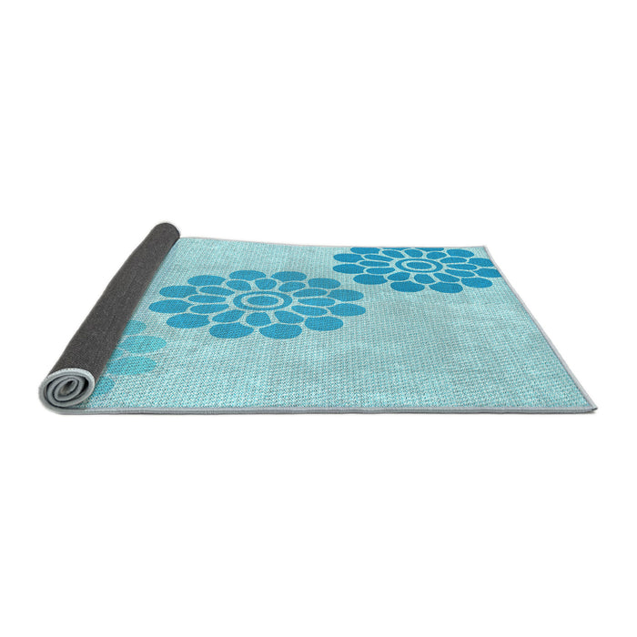 Thickness of Patterned Diamond Blue Rug, pat1313lblu