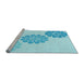 Sideview of Machine Washable Transitional Diamond Blue Rug, wshpat1313lblu