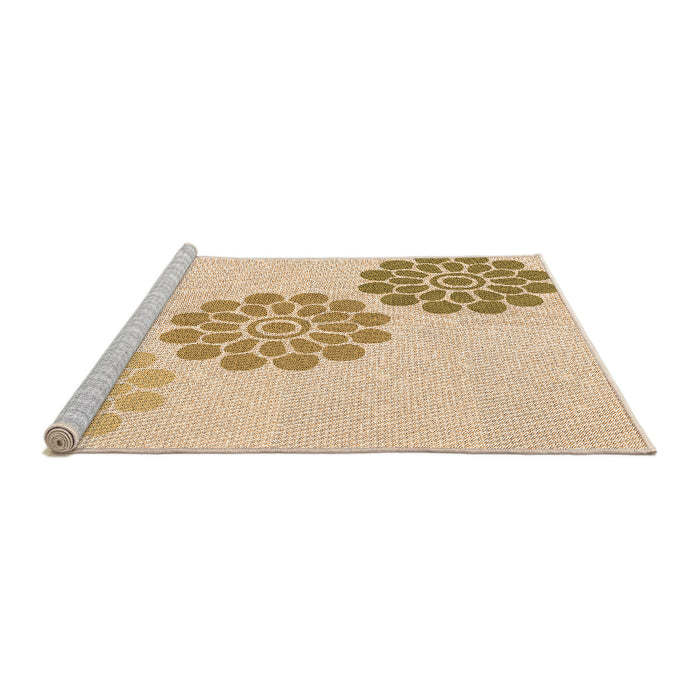 Sideview of Machine Washable Transitional Yellow Rug, wshpat1313org