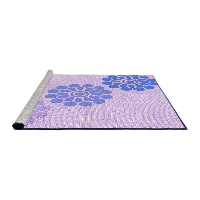 Sideview of Machine Washable Transitional Purple Mimosa Purple Rug, wshpat1313pur