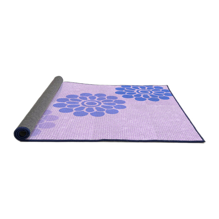 Thickness of Patterned Purple Mimosa Purple Rug, pat1313pur
