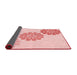 Thickness of Patterned Light Rose Pink Rug, pat1313rd