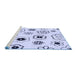 Sideview of Machine Washable Transitional Lavender Blue Rug, wshpat1314blu