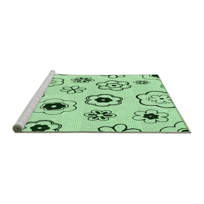 Sideview of Machine Washable Transitional Mint Green Rug, wshpat1314grn