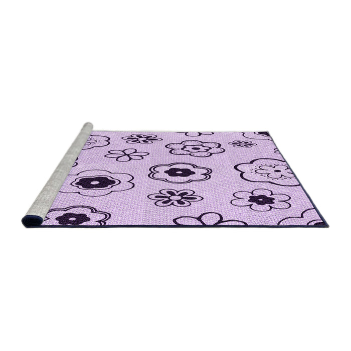 Sideview of Machine Washable Transitional Lilac Purple Rug, wshpat1314pur