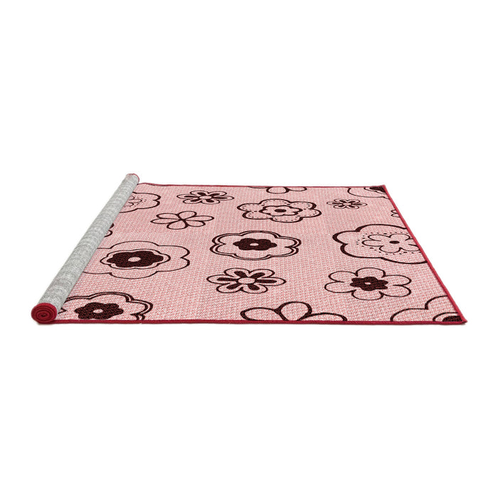 Sideview of Machine Washable Transitional Pink Rug, wshpat1314rd