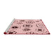 Sideview of Machine Washable Transitional Pink Rug, wshpat1314rd