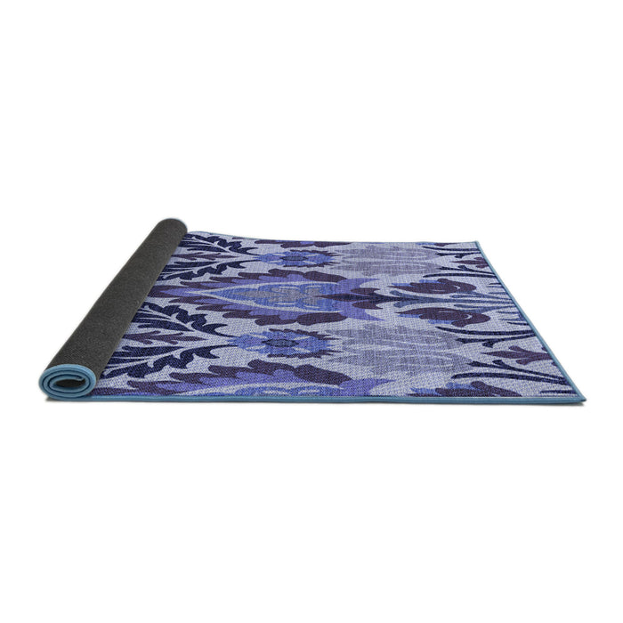 Thickness of Patterned Deep Periwinkle Purple Rug, pat1315blu