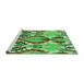 Sideview of Machine Washable Transitional Jade Green Rug, wshpat1315grn