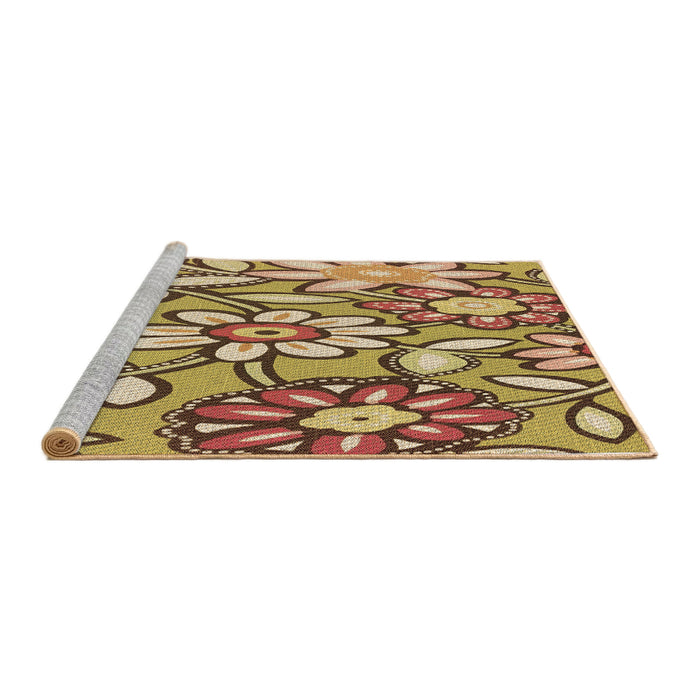 Sideview of Machine Washable Transitional Saddle Brown Rug, wshpat1316brn