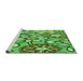 Sideview of Machine Washable Transitional Emerald Green Rug, wshpat1316grn