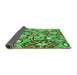 Thickness of Patterned Emerald Green Rug, pat1316grn